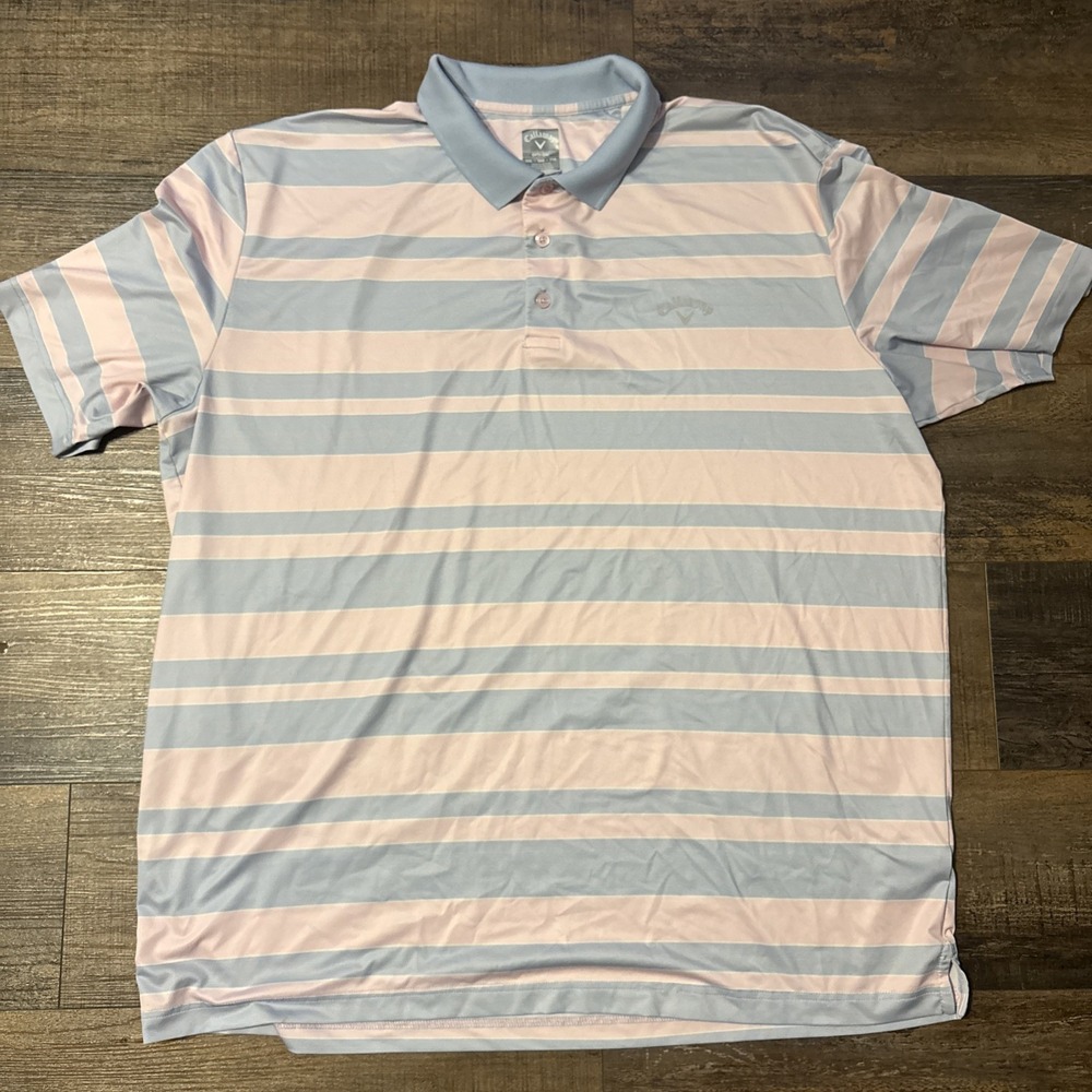 Callaway XXL Men's Golf Polo Shirt‎ Pink Blue